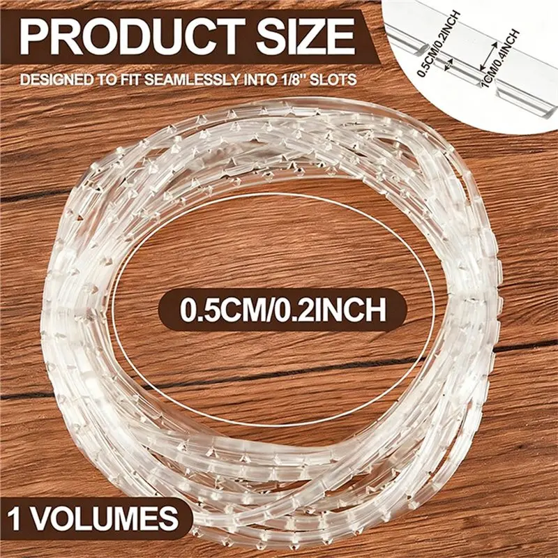 B08B-Clear Rubber Retainer Strips(26.25Ft/8M )