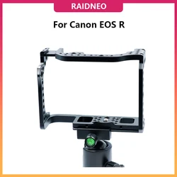 RaidNeo Camera Cage Frame for Canon EOS R DSLR Protective Cage Quick Release Rig with Cold Shoe 3/8 1/4 Thread Holes