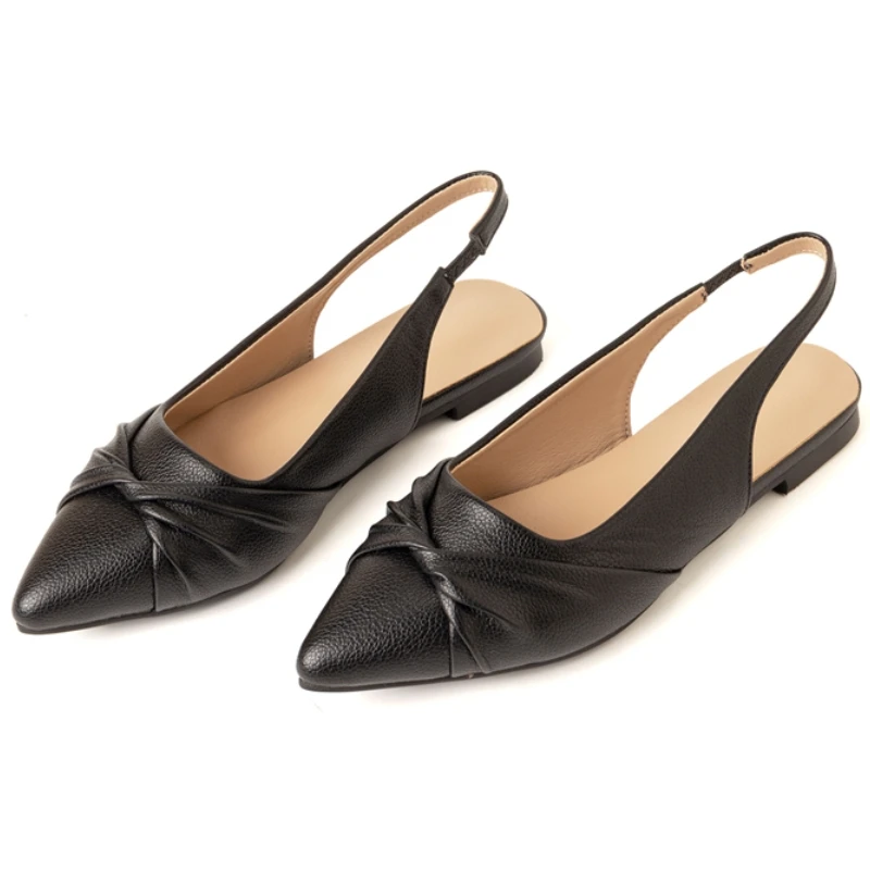 

Point toe Flat Loafers Shoes Woman Soft Flats Large Size 50 52 Slingbacks Sandals Black White Yellow Pink Dance Walking Shoes