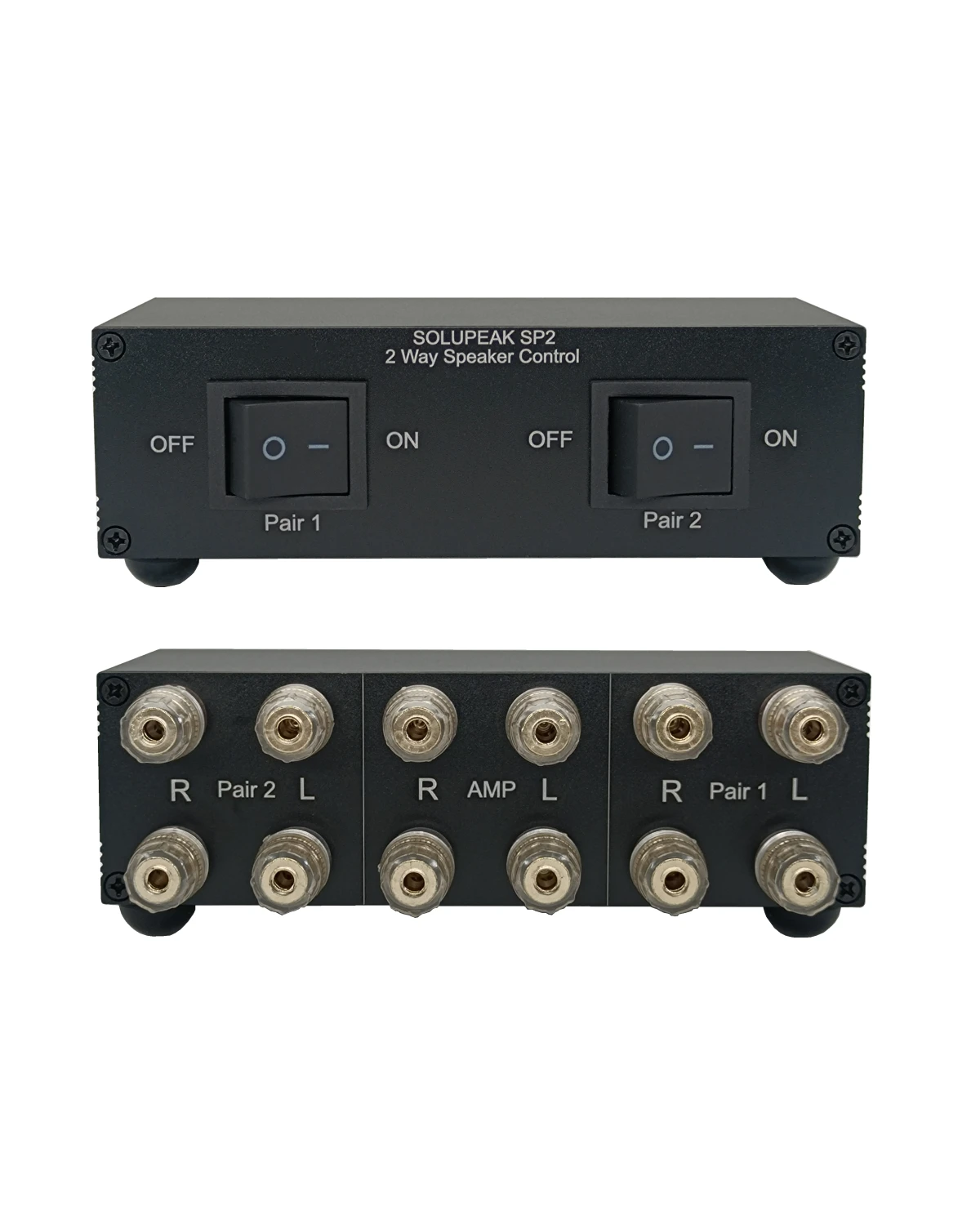 2 Way Stereo Audio Speaker Switcher 2 Zone Speaker Selector Distribution for Multi-Channel High Powered Amp A B Switches -SP2