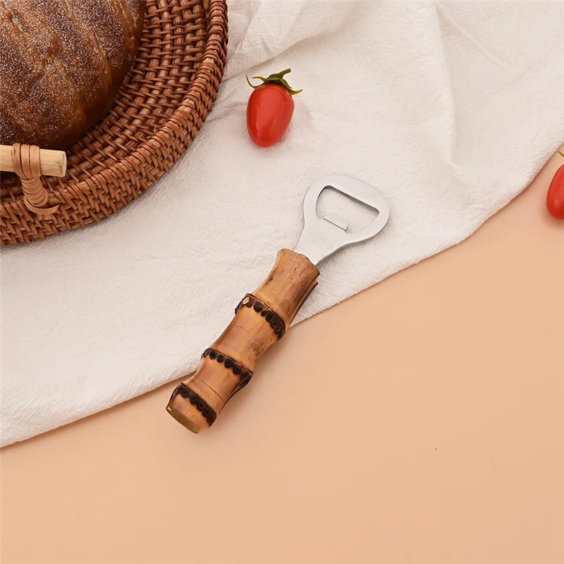 ABFI Flaschenöffner mit Bambusgriff, geeignet für Restaurants und den Heimgebrauch, Cocktail-Shaker mit Bambusgriff