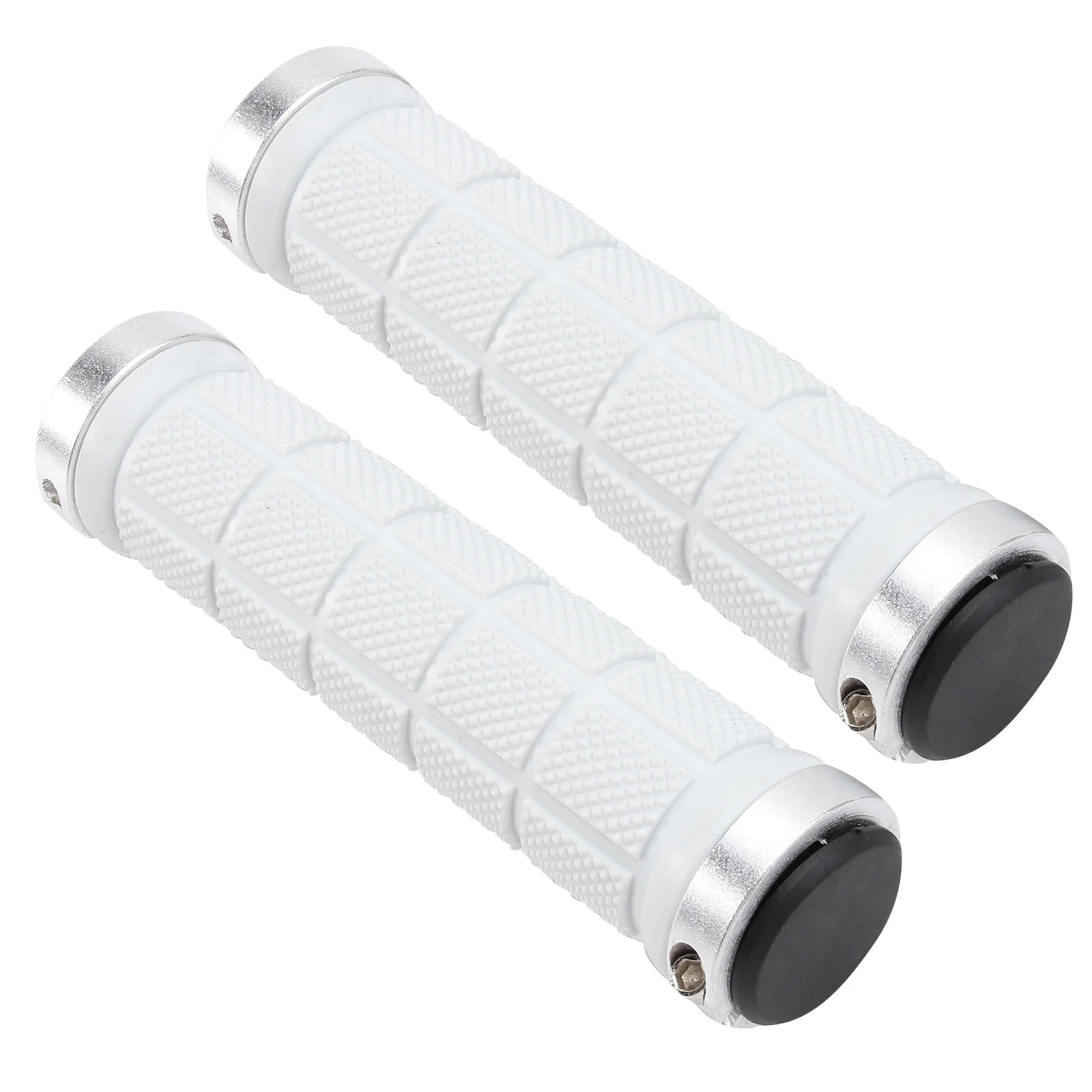 

1Pair Skid-Proof Grip Covers Heavy-Duty Rubber Handle Dual-End Locking System Enhanced Shock Absorption for Bicycle Cycling