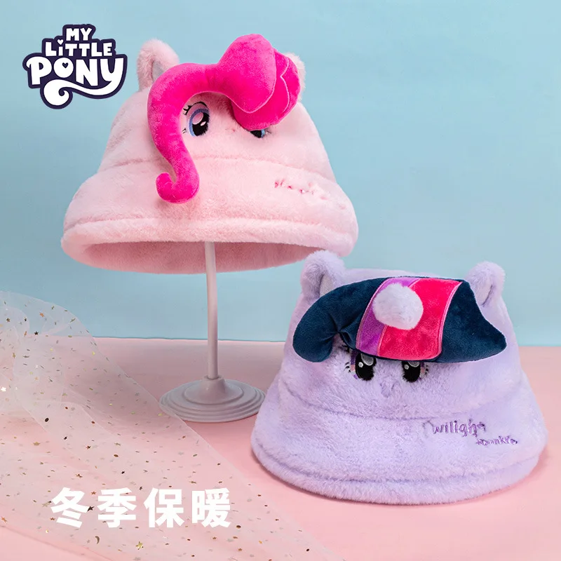 Kawaii My Little Pony Children Winter Fisherman Hat New Twilight Sparkle Cartoon Plush Warm Windproof Panama Hat Christmas Gift