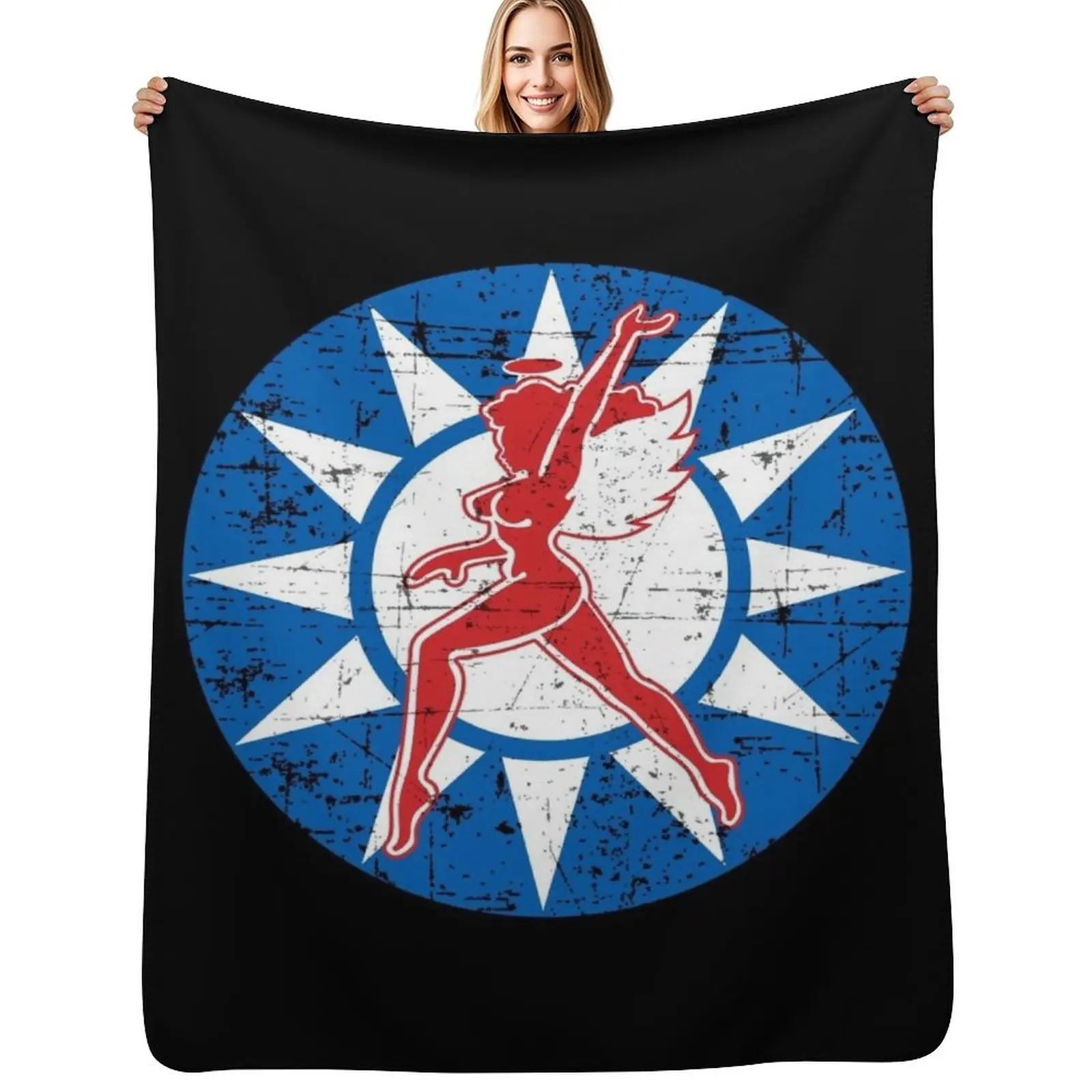 AVG - Flying Tigers - Red Angel RCAF - Grunge Style Throw Blanket Summer Giant Sofa decorative Hairys Decoratives Blankets