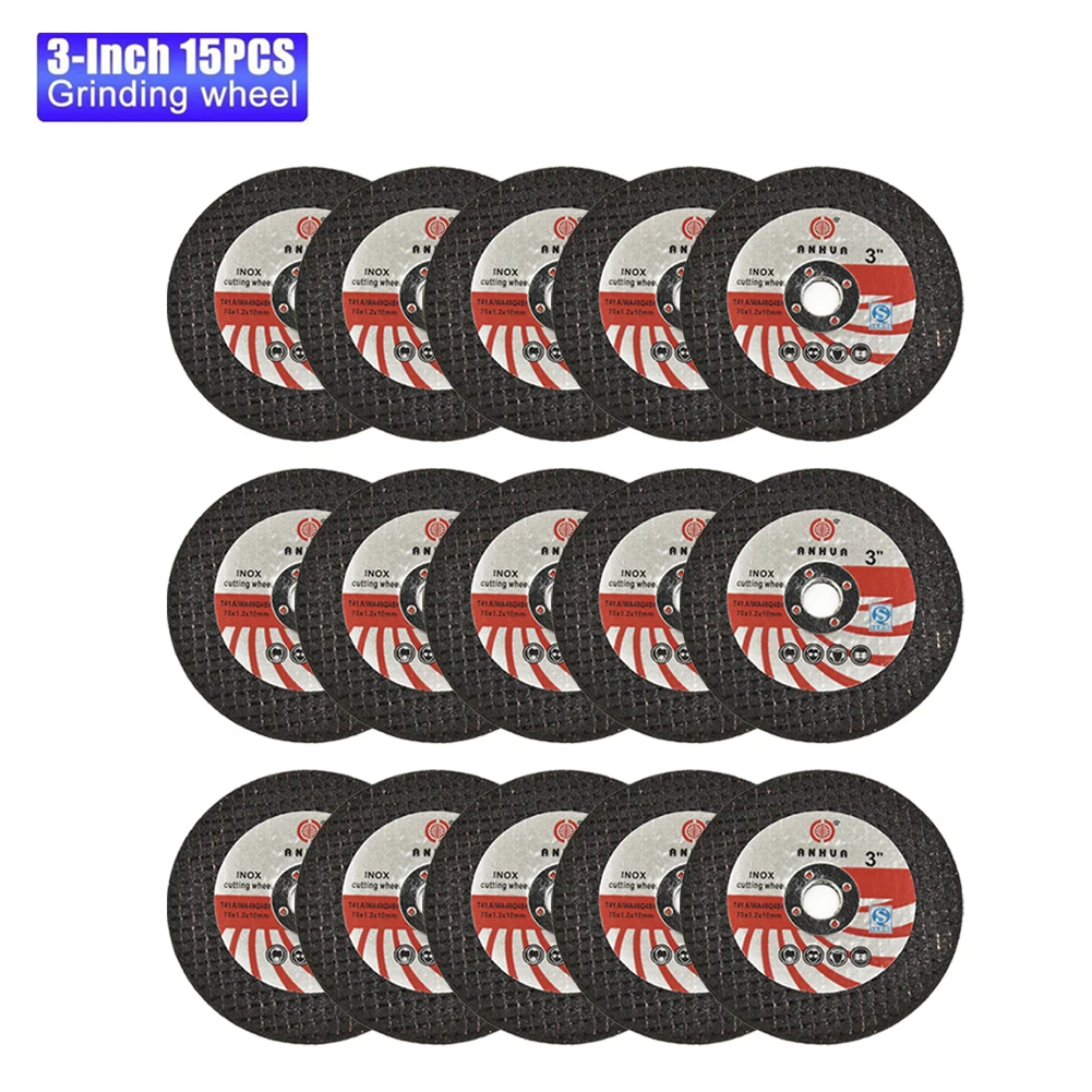 15pc 75x10x1.2mm Cutting Disc Fit Angle Grinder Power Tool Flat Flap Grinding Wheel Sanding Pad Polishing Disc