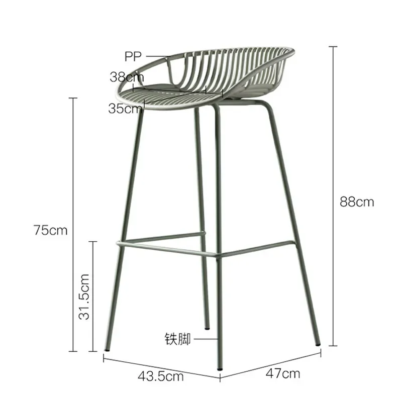 Minimalist Design Bar Chairs Ergonomic Restaurant High Stool Bar Chairs Reception Modern Bar Furniture Chaises Hautes LLBC