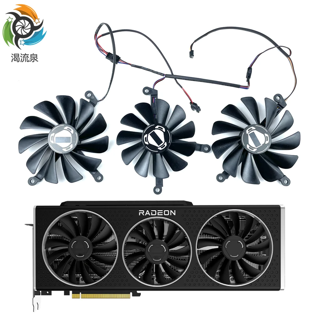 

3Pcs/set 12V Cooling Fan Replacement For XFX RX 6900XT 16GB OC 6800XT 6800 16GB Graphics Card Cooler Fan