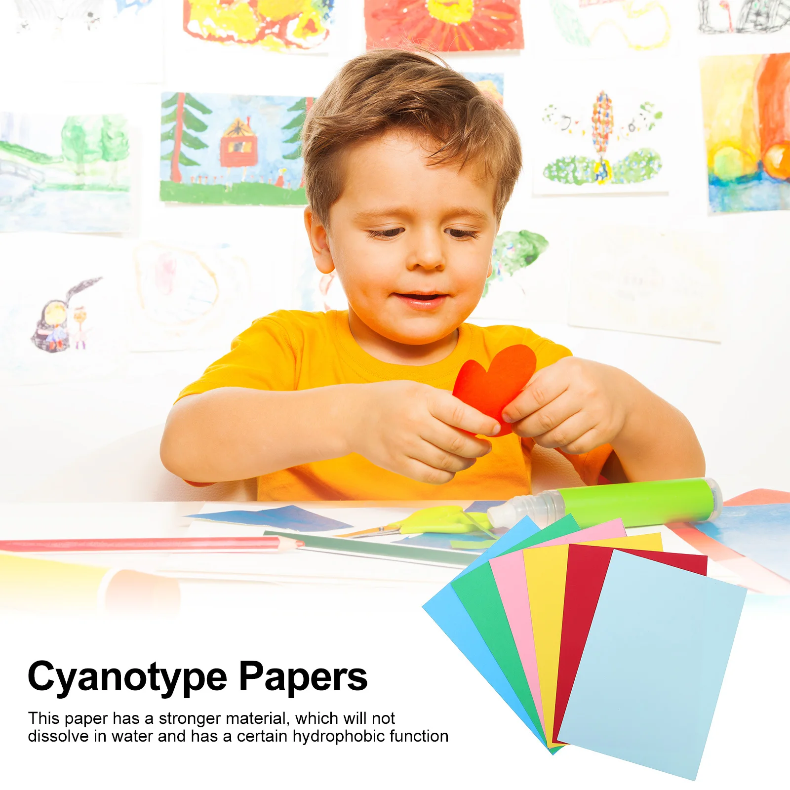 24 قطعة ورق بصمة فني يمكنك صنعه بنفسك للأطفال للتخييم والحفلات المدرسية وأوراق الطباعة الورقية من النوع Cyanotype منتجات ورقية للمكتب