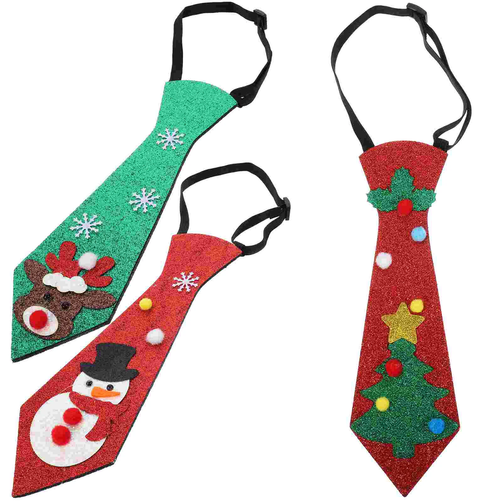 3 Pcs Felt Christmas Tie Party Decoration Necktie for Decorate Man Tree Decorations