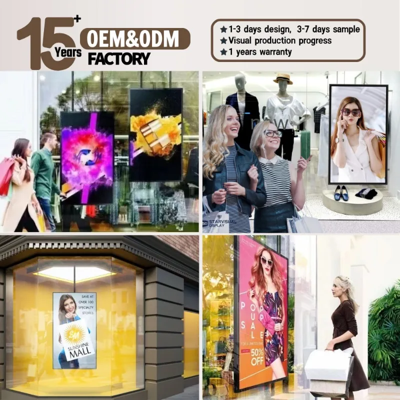 Window Display Screen Lcd 4K Customisable Large Indoor TV Touch Screen Kiosk Portable Ultra High Brightness Double-sided
