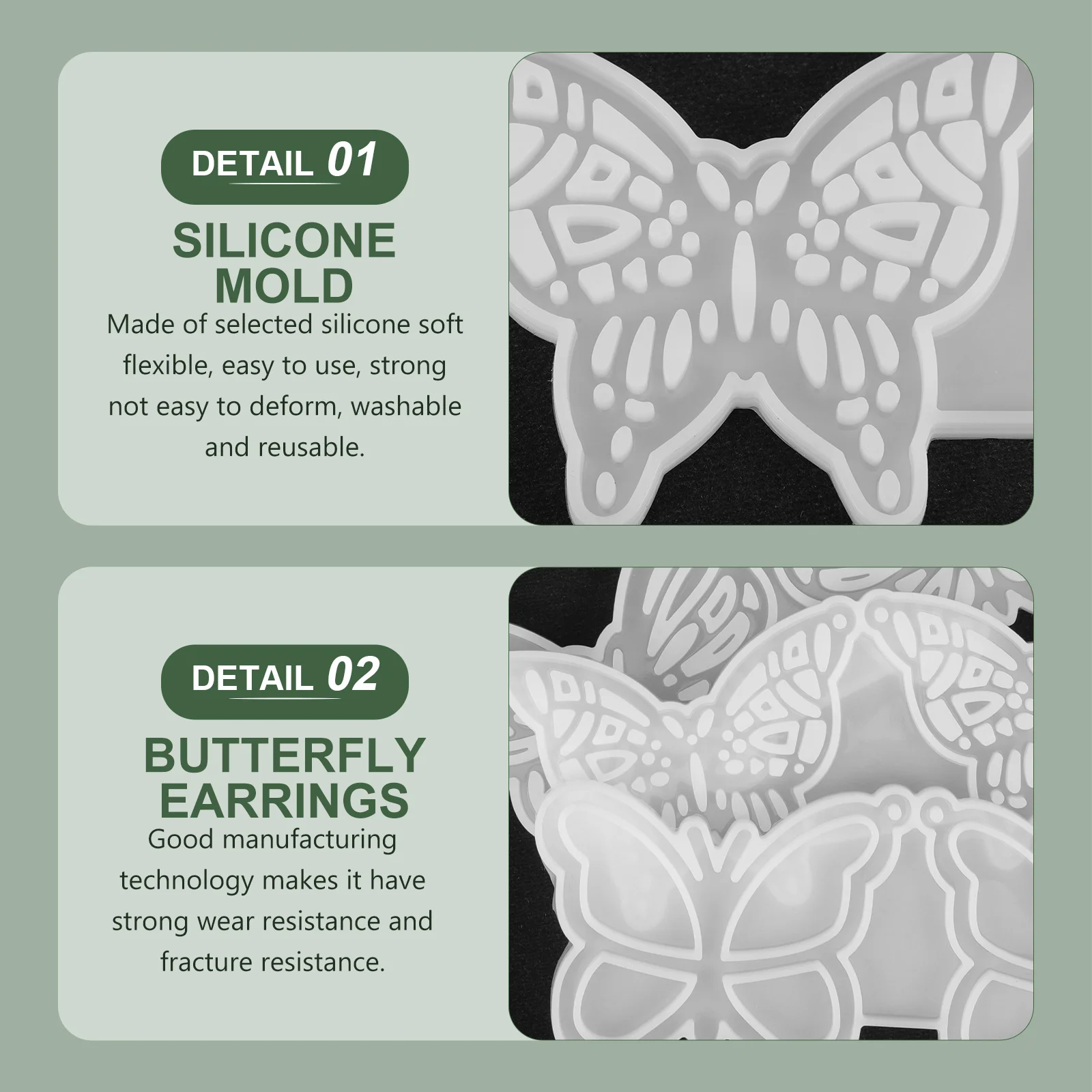 

3Pcs Earring Epoxy Resin Mold Flexible Silicone Handmade Pendant Casting Mold for Jewelry DIY Resin Craft Silicone Epoxy Molds