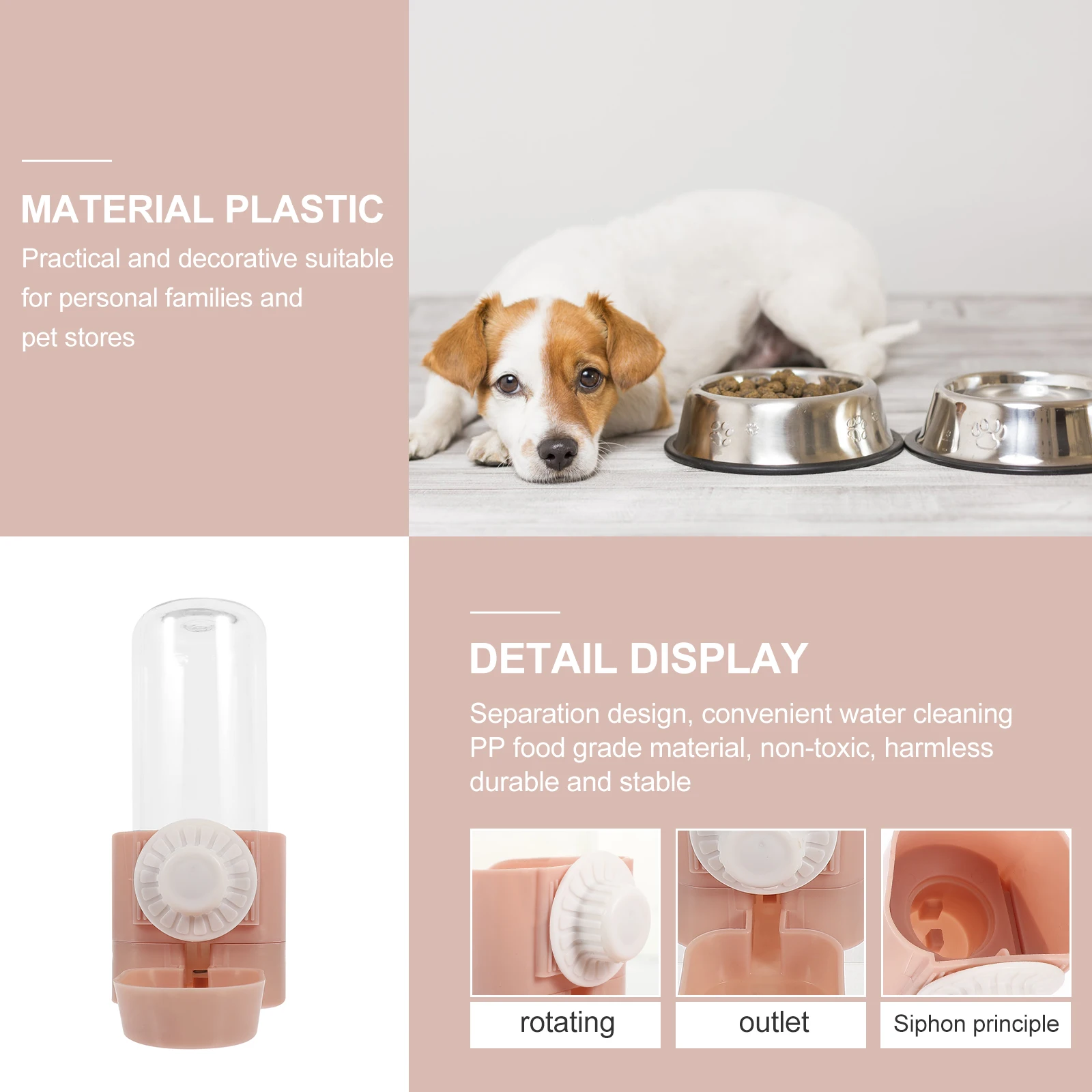 

Dog Cage Dispenser Bottle Pet Drinking Water for Dogs Cat Multifunctional Pets Cats Bottles Puppy Hanging Plastic
