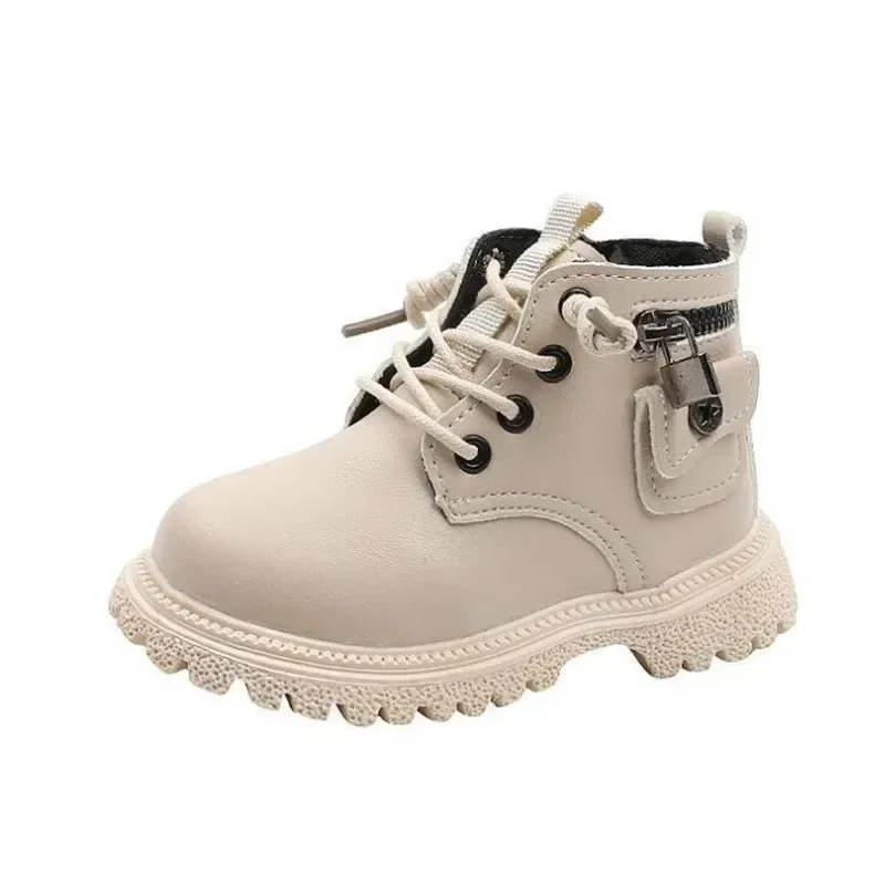 Baby Kids Buckle Lock Boots Leather Children Casual Shoe Toddler Fashion Girls Ankle Boots