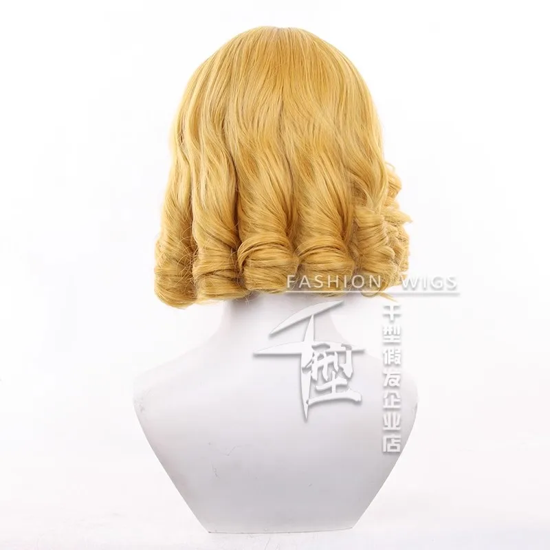 アイデンティティ V ライジングスターコスプレウィッグリリーバリエールチアリーダー合成カーリーヘアハロウィンロールプレイウィッグ + ウィッグキャップ