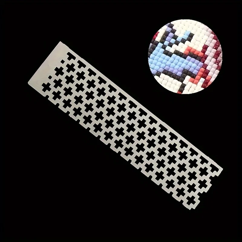 3pcs Diamond Painting Cross Stitch Ruler DIY Artificial Tools Stainless Steel Drawing Ruler Square Diamond Ruler 3-Piece Set