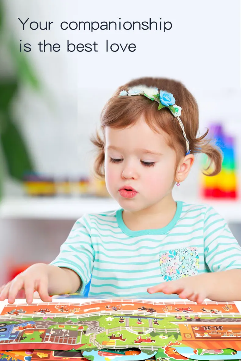 Kinder DIY Aufkleber Buch Blase Szene Aufkleber Gelee Paste Spielzeug Kinder Tragbare Wiederverwendbare Ruhig Beschäftigt Paste EIN Buch – Detail 3