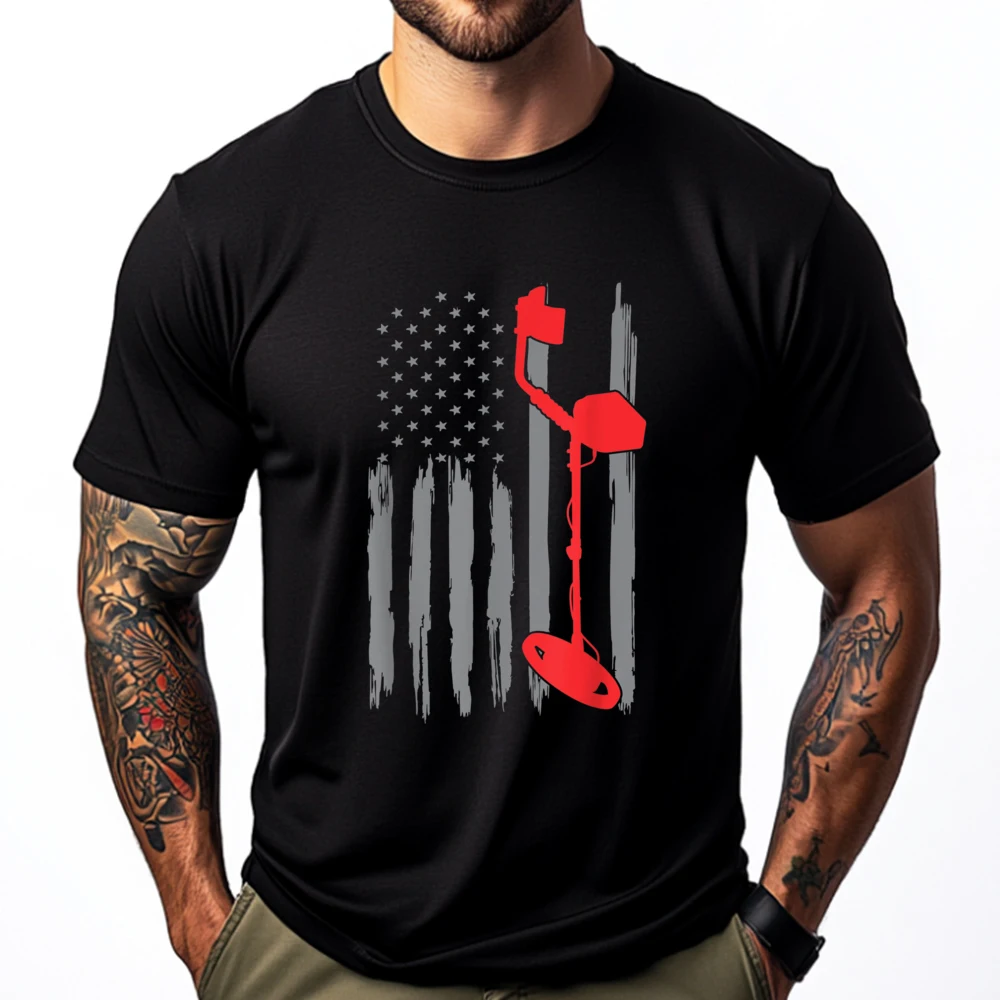 

American Flag Metal Detector Metal Detecting Free Shippping Clothes Band Tshirts Tshirts Illustration