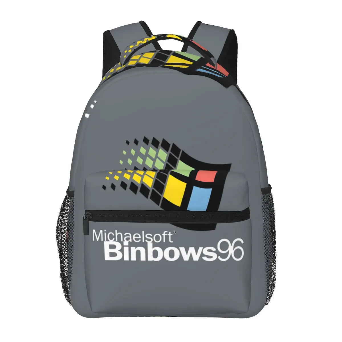 Windows 95 Geeks Nerd Mesh Backpacks Boys Girls Bookbag Children School Bags Cartoon Kids Rucksack Shoulder Bag Large Capacity