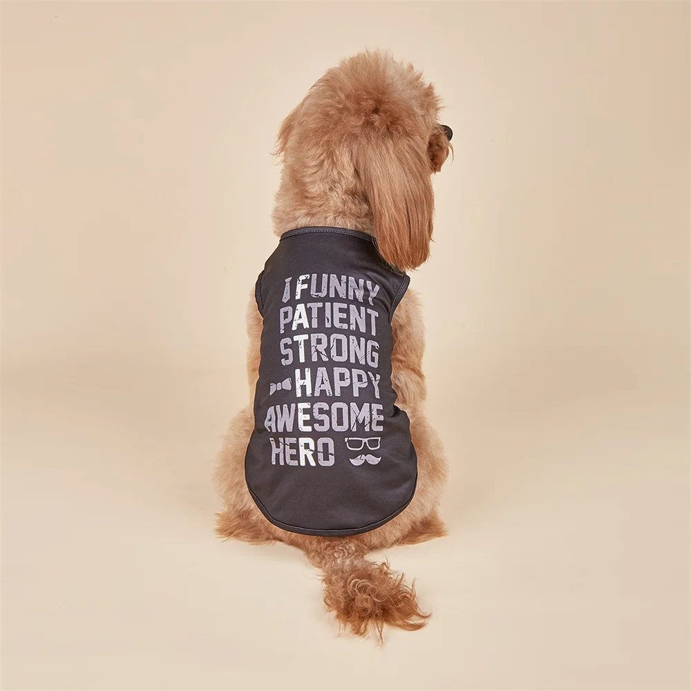 Dog Shirts Letter Printed Vest for Small Dogs Slogan Costume Dog Pajamas Puppy Gift Pet Clothes for Father's Day