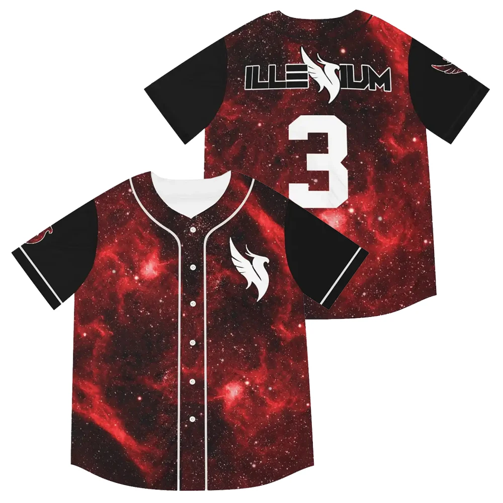 ILLENIUM EDM Concert Site 2023 Tour Jersey Shirt Baseball Uniform Unisex Short Sleeve V-Neck Tee Women Men Fashion Clothes