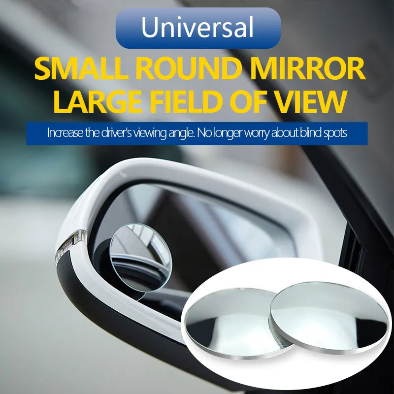 2PCS Car Blind Spot Rear View Mirror Wide Angle 360 Degree Adjustable Blind Spot Mirror Auxiliary Rearview Convex Mirror for Car
