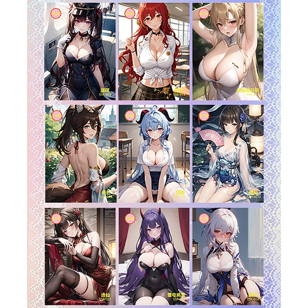 Komplettes Set atember aubende Mรคdchen Gรถttin Geschichte Sammlung Karten Kamisato Ayaka Beelzebul niedlichen q Version speziell geformte Karten