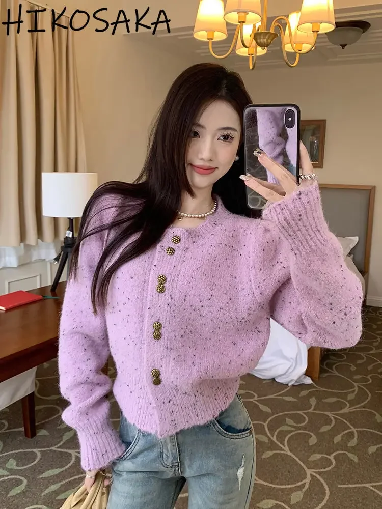 

Женский Нежный вязаный кардиган, мягкий свободный короткий свитер во французском стиле, модный джемпер, весна-осень