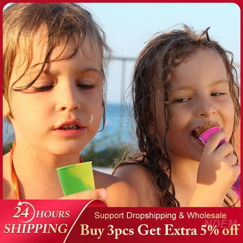 Silikonowa foremka do lodu Kreatywne kolorowe letnie artykuły kuchenne Kolorowe lody Niezbędne losowe kolory Zabawa Elastyczne lato