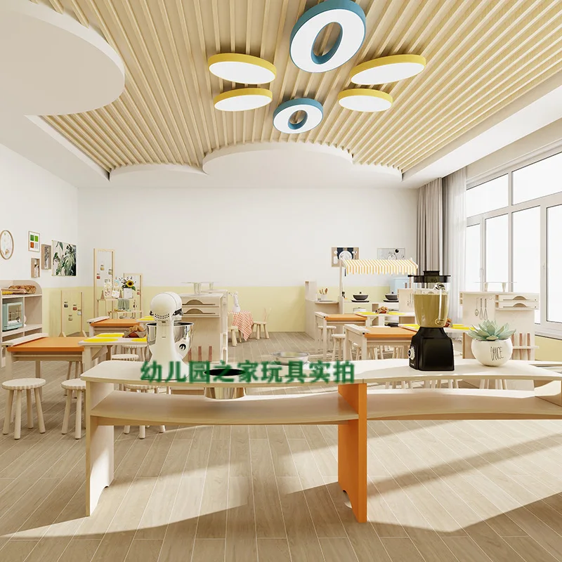 Kindergarten children's baking skills learning function room set with tutorial students