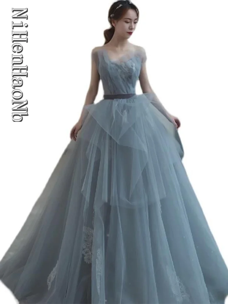 

Quinceanera Dresses Strapless Tulle Lace up A-line Floor Length Women Party Dresses