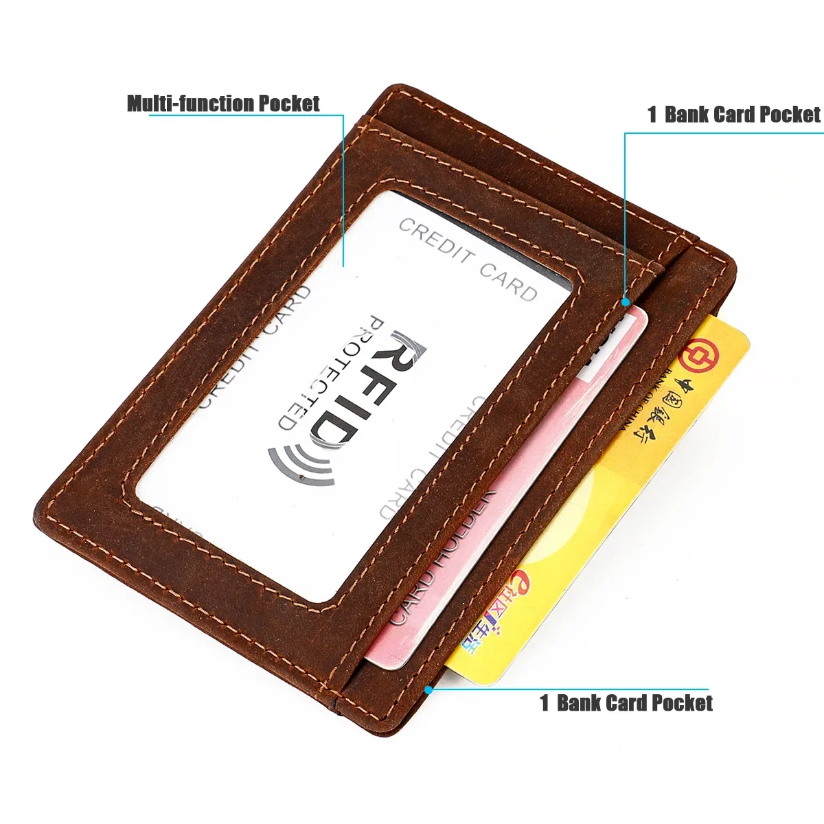 New Airtag Wallet Retro Leather for AirTag Wallet Card Protective Case Anti Scratch Leather Men Women Airtag S96 Alarm Tag Cover