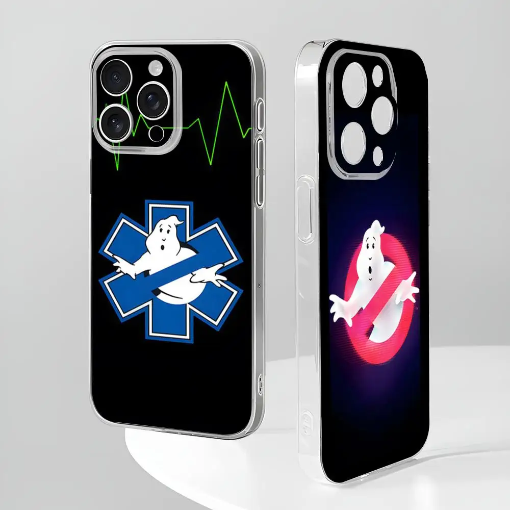 Funny Ghostbuster Phone Case New For IPhone 16 15 14 12 13 11 Pro Max Mini X XR XS Plus Black Silicone Transparent Cover