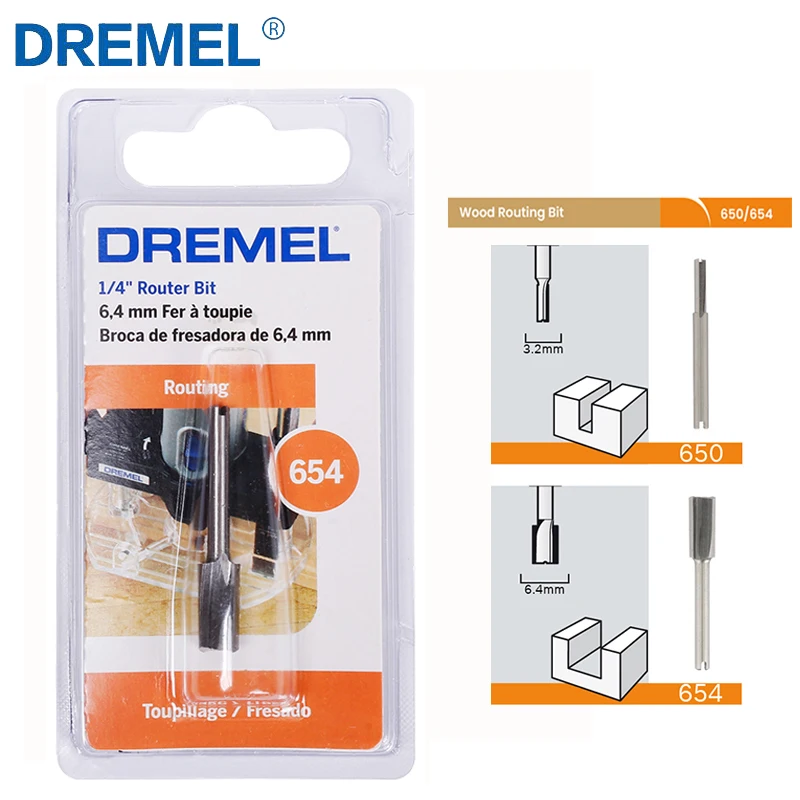 Dremel-straight Routing Bit Fresa Metal Wood Hole Cutter Ferramentas para Carpintaria Escultura Grooving Acessórios 650 654