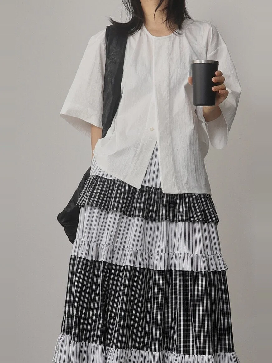 

Свободный ор Све круглый топ Ne Top Simple Sle Весна Лето Хлопок irt Женская мода Повседневная Универсальная Базовая