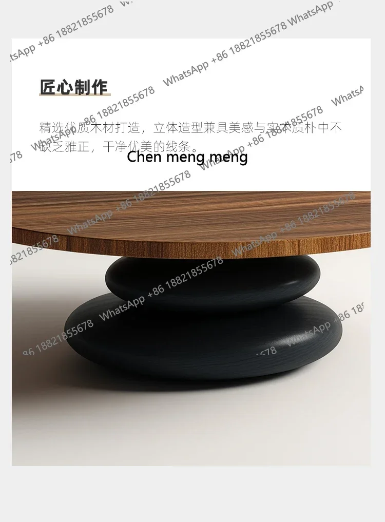 자갈 모양 원형 원목 커피 테이블 이탈리아 미니멀리스트 거실 홈 아트 창의성 H