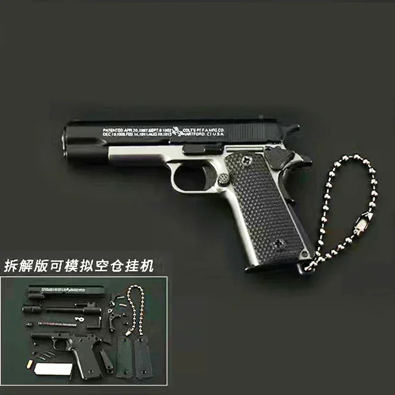 1:3 Metalen Pistool 1911 mini Gun Miniatuur Model Berta 92F Sleutelhanger Hoge Kwaliteit Collectible TVerjaardagscadeau