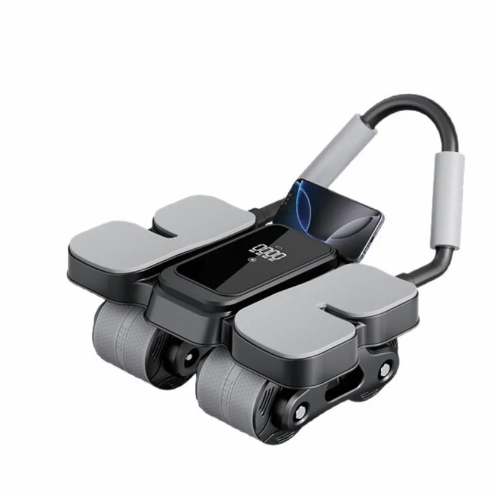 Four-wheel Design Abdominal Exercise Wheel Automatic Rebound Rolling Function Abdominal Strengthening Wheel Bouncing Feature New