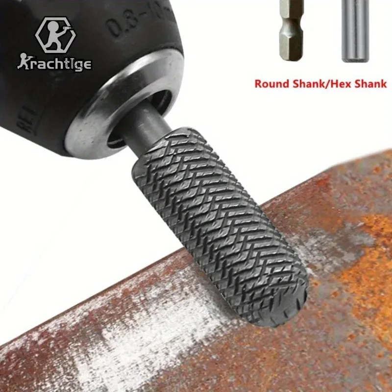 5 個のエンボス鋼やすり特殊形状やすり電動研削ヘッド軟金属研削バリリーマリングロータリーファイル六角/丸シャンク