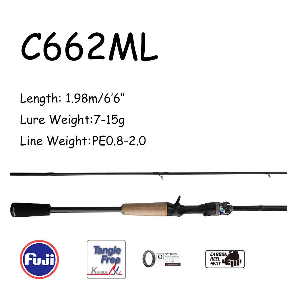 NONE Rancy Angelrute High Carbon Fuji "o" Alnocit Führung Carbon Rassel Rollen Sitz Bass Licht mittel leichte Angelruten 9