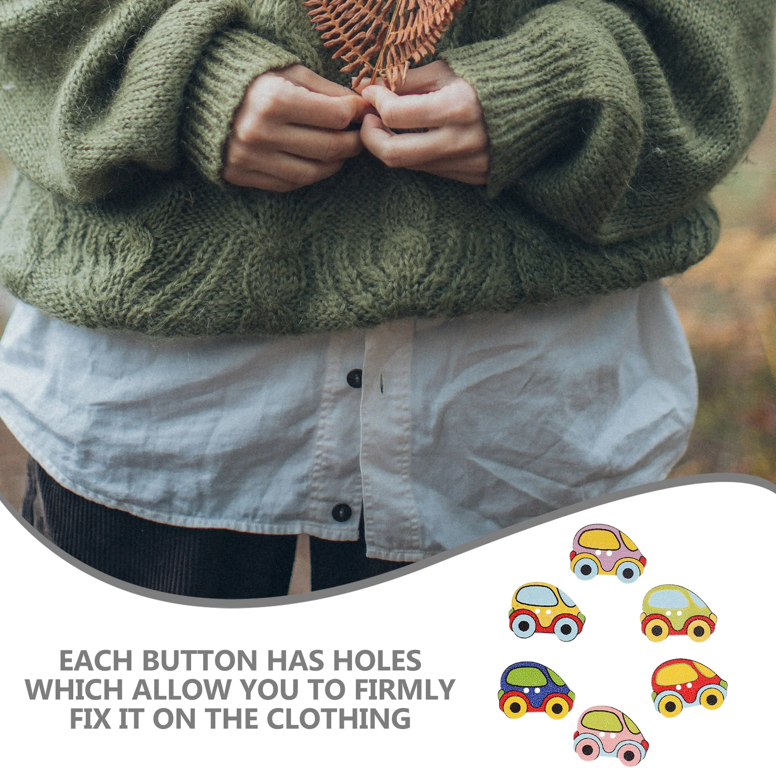 

100pcs Wooden Decorative Diy Craft Supplies Colorful Sewing For Clothes Garment Accessories Coats Suits Sweaters Sewing Buttons