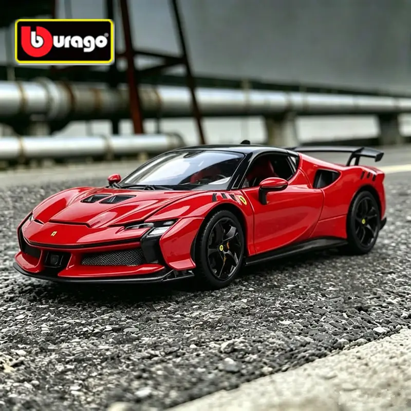 Bburago 1:24 Ferrari SF90 XX Stradale, Modelo de Auto Deportivo de Aleación, Auto de Carreras de Metal Fundido a Presión, Modelo de Auto de Simulación, Regalo