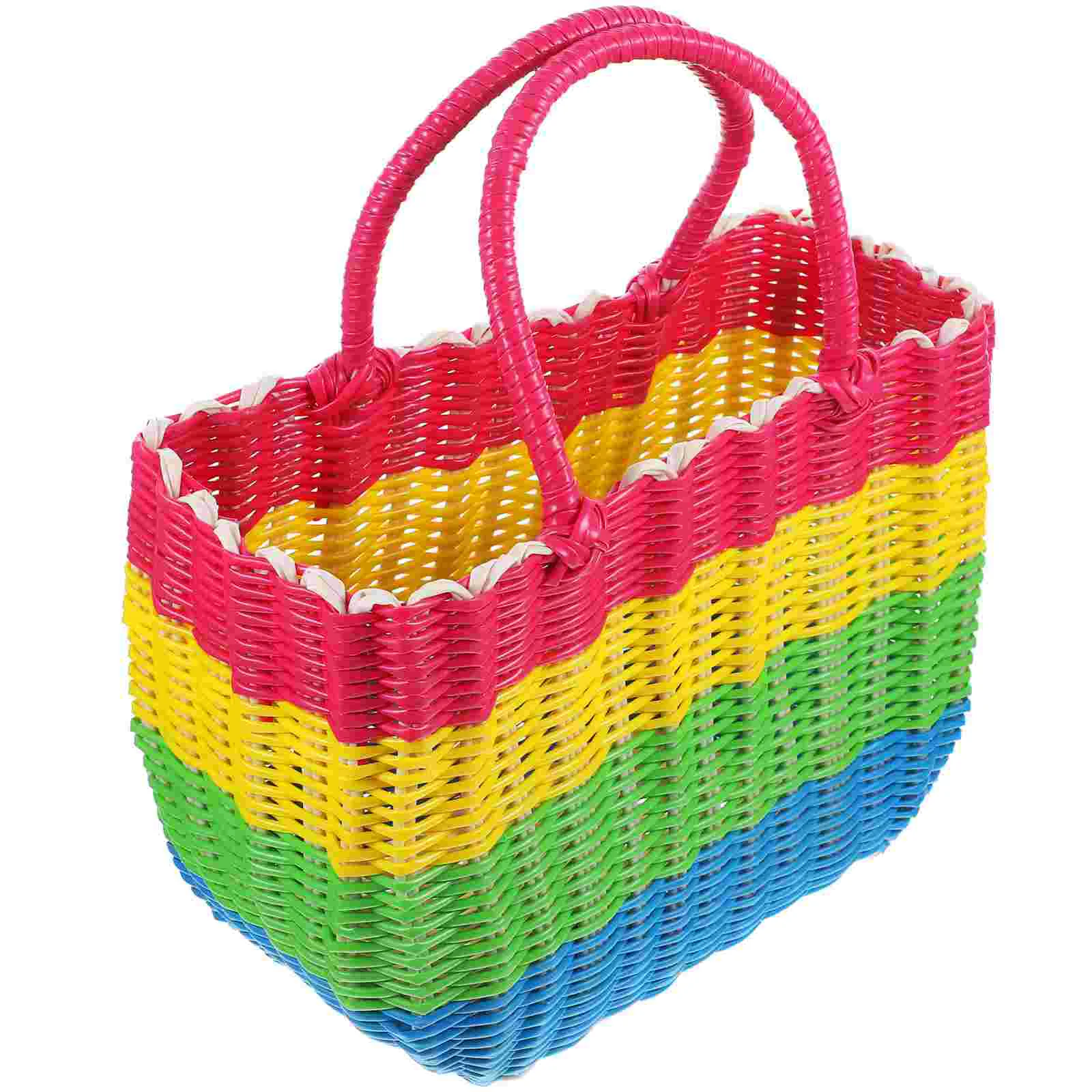 Vegetable Picnic Basketss Shopping Woven Straw African Market Plastic Gift Bathroom Organizing Toiletries Picnic