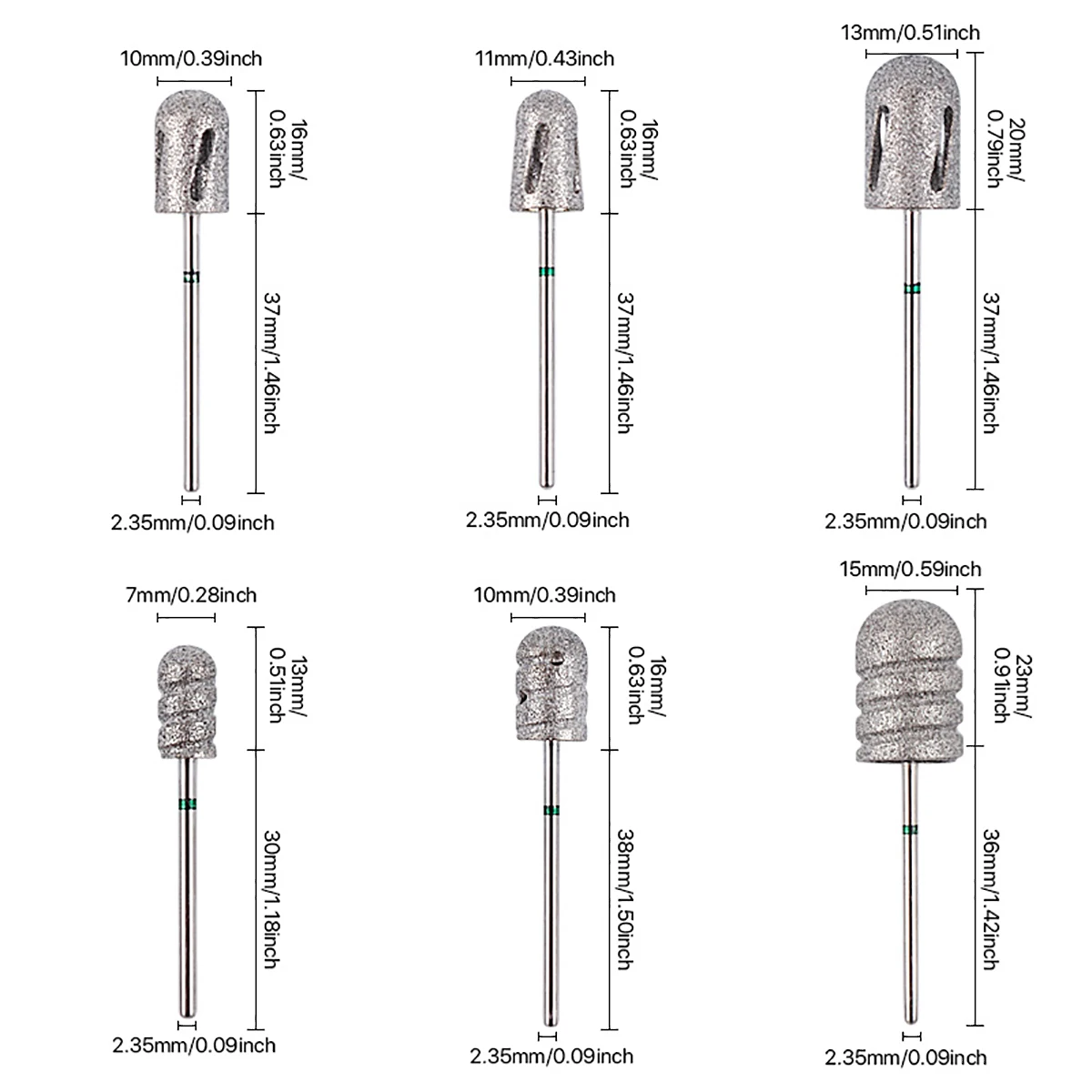 ペディキュアネイルドリルビットダイヤモンド超硬フットビットカルスサンディング研磨ヘッドひび割れた皮膚の魚の目カルス除去用