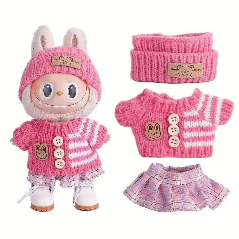 

Mini Doll'S Clothes Outfit Accessories For Korea Kpop Exo Labubu Idol V1 V2 striped sweater autumn and winter clothes Clothing