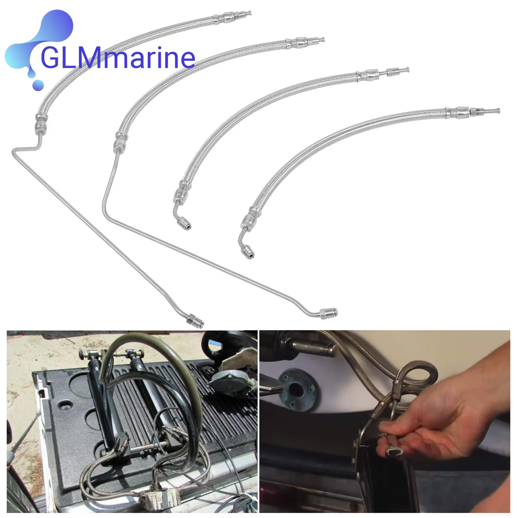 For Mercruiser Alpha One Gen Two Trim Ram Hydraulic Cylinder Hose Kit Replaces for Starboard 32-864960 Port 32-864959 & 99904Q