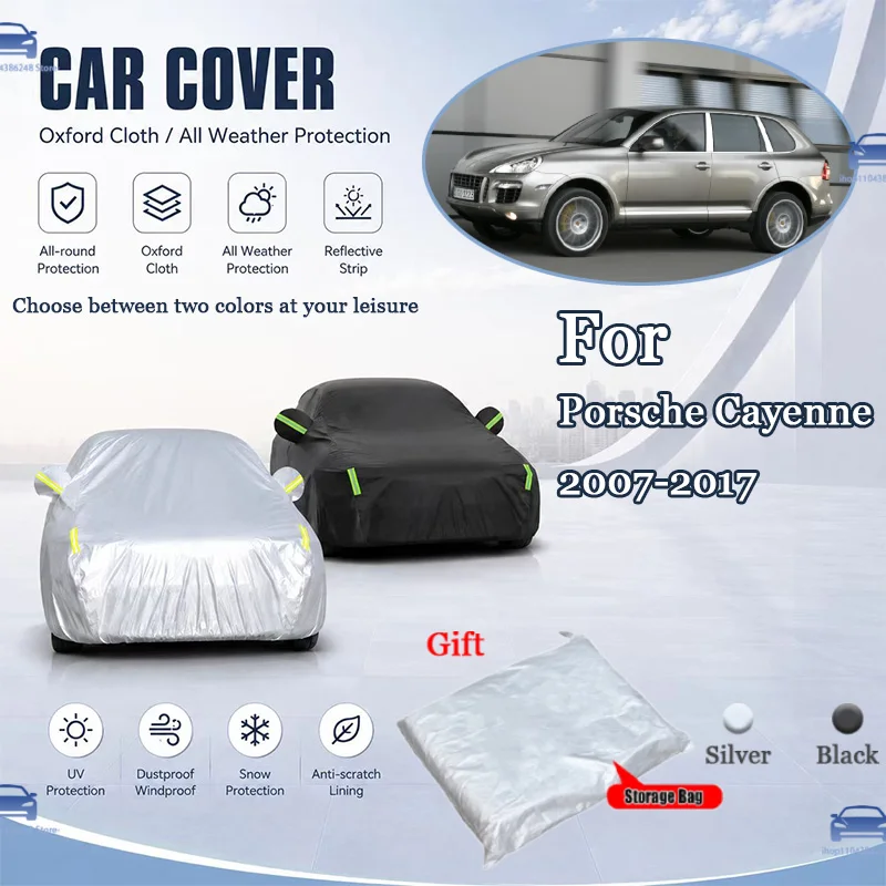 

For Porsche Cayenne 2007-2017 All Weather Oxford Car Cover UV Snow Dustproof Reflective Strip Outdoor Protection