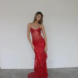 Tulle V-neck Gala dress Sexy off-the-shoulder and backless Cocktail Dress Mermaid floor-length PROM dress