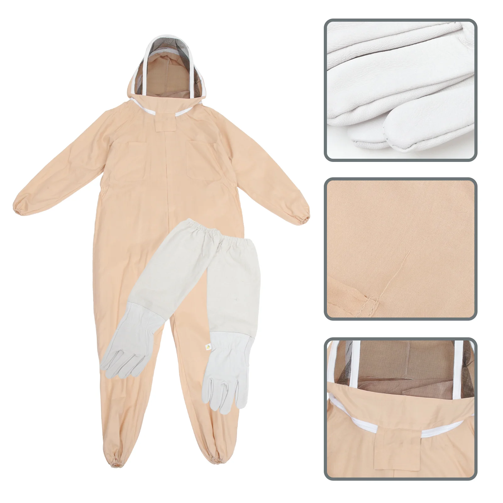 

Protective Anti Bee Practical Breathable Beekeeping Clothing Veil Hood with Gloves Beekeeping Supplies Body Protective Suit