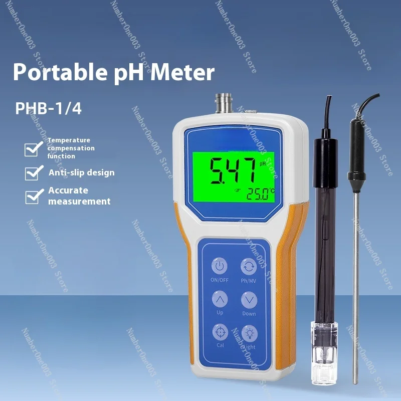 Portable PH meter acidity meter laboratory pH tester PH value detector PHB-1/4