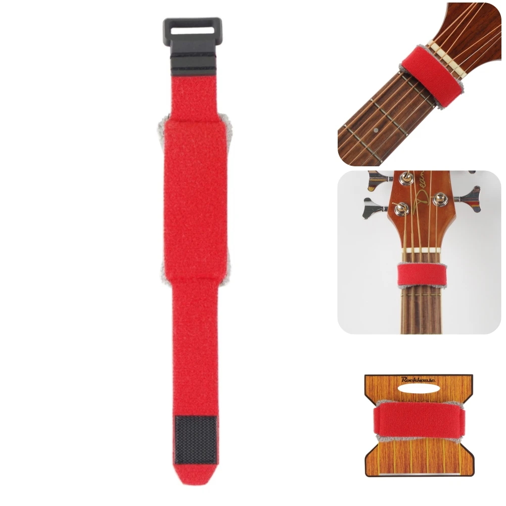 Duable, alta calidad, particular, nuevo, envoltura de guitarra, correa para bajo, envolturas de cuerdas rojas, diapasón, instrumentos de guitarra, 19CM